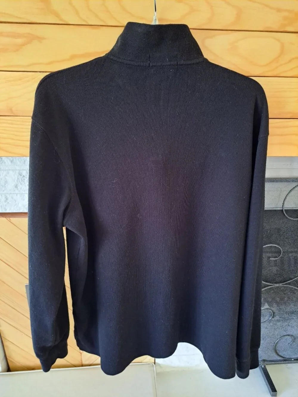 Polo Ralph Lauren Estate Rib Quarter-Zip Pullover XL Black  Cotton Mens Sweater